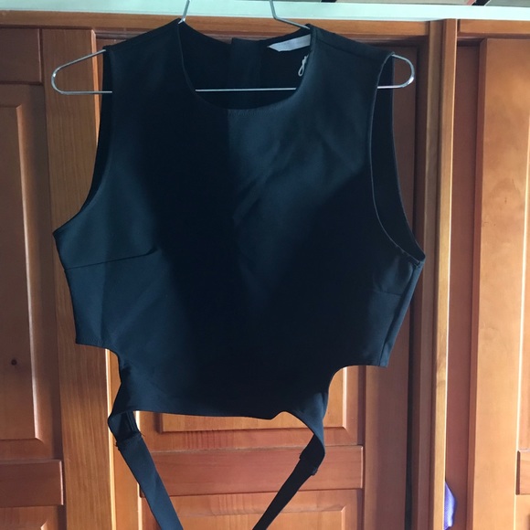 Zara crop top vest cutout with adjustable back strap  sz L - Picture 4 of 6